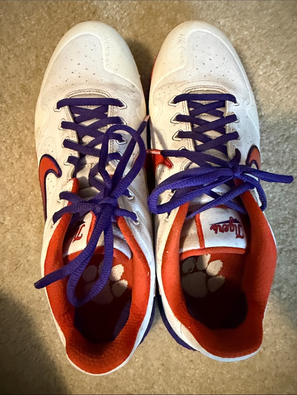 Clemson Nike Men’s Athletic Shoes with Orange & Purple Accents Size 10